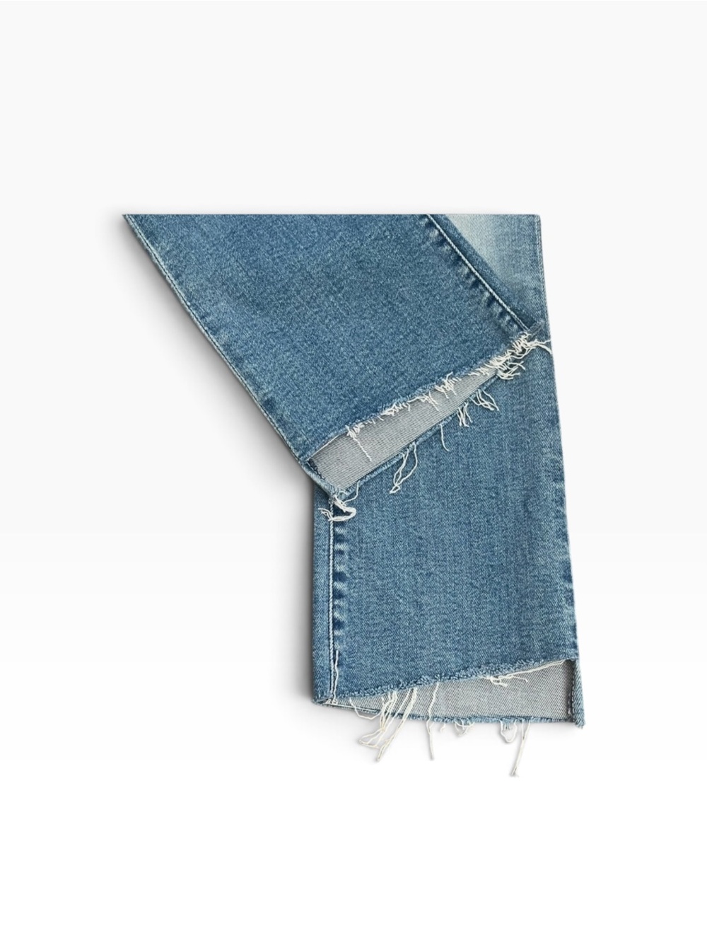 MOTHER Lil’ Insider Crop Step Fray Jeans Petite Out Of The Blue Size 27 - Picture 15 of 16
